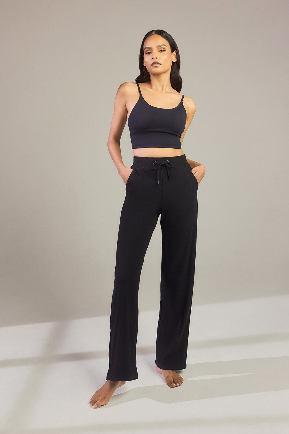 Pantalon côtelé évasé - Noir
