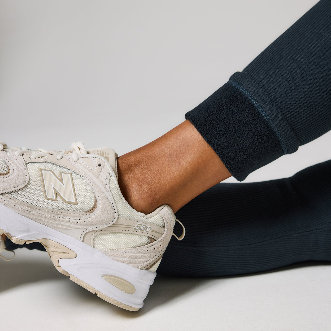 Legging doublé polaire épais grande taille - Vintage Navy