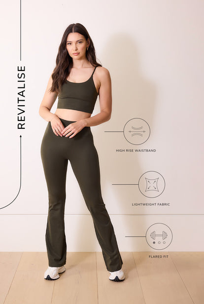 Legging flare 24/7 Revitalise - Deep Olive