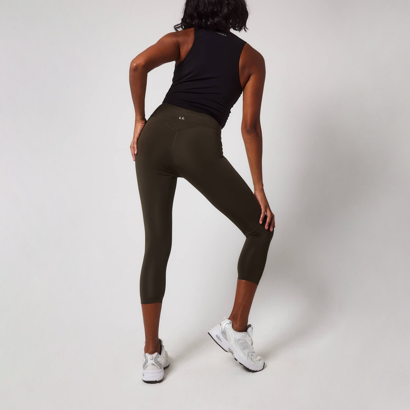 Legging de sport court taille haute Focus - Olive Vert