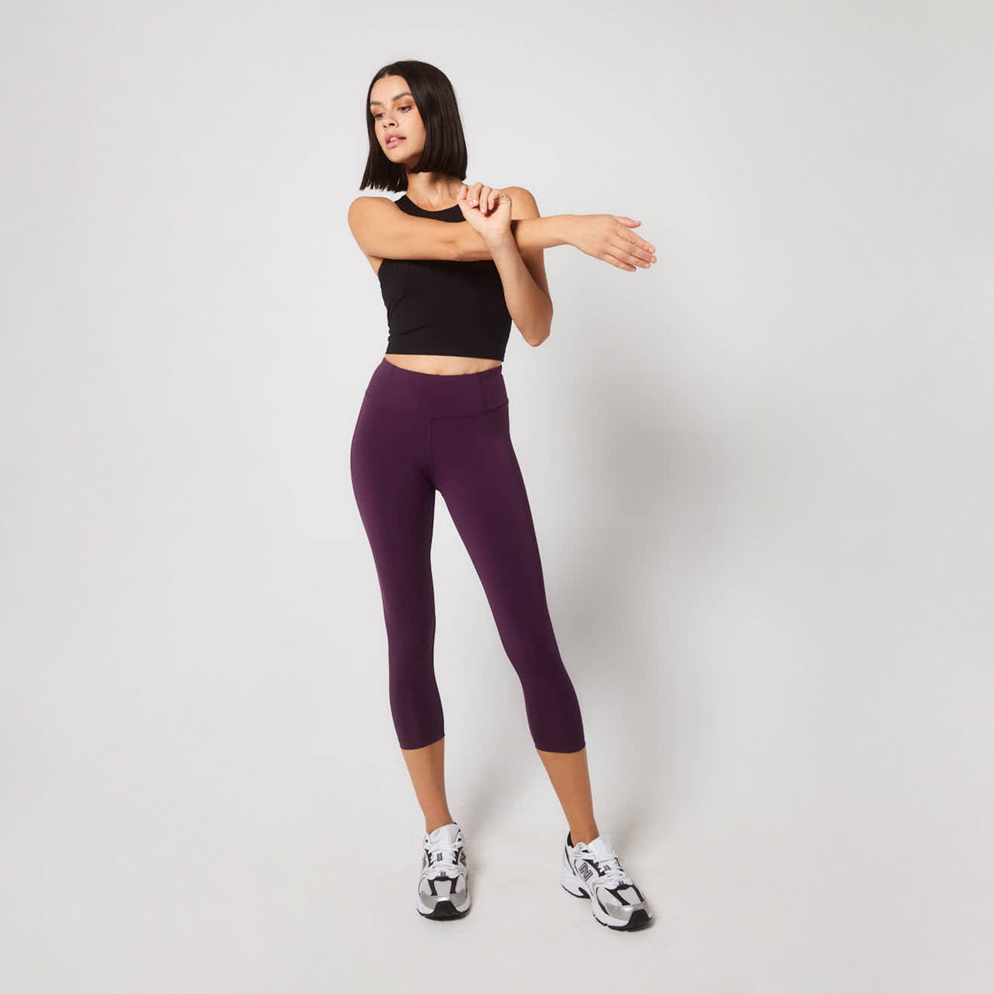 Legging de sport court taille haute Focus - Mulberry Plum