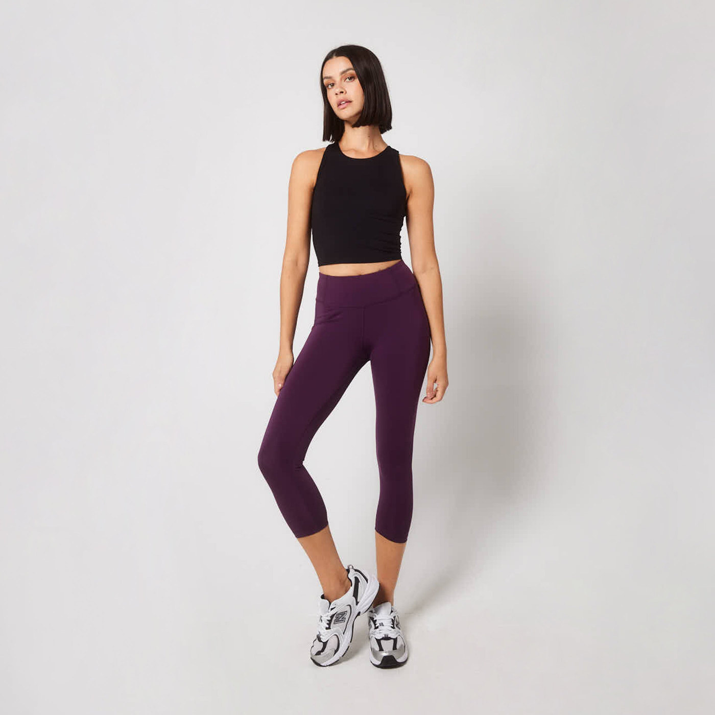 Legging de sport court taille haute Focus - Mulberry Plum