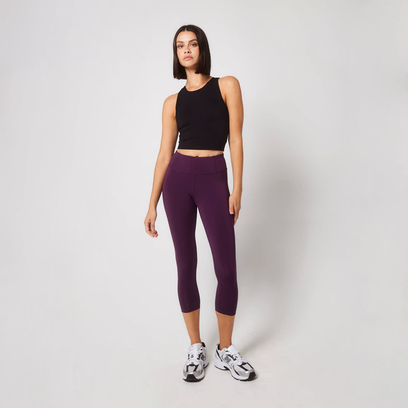 Legging de sport court taille haute Focus - Mulberry Plum