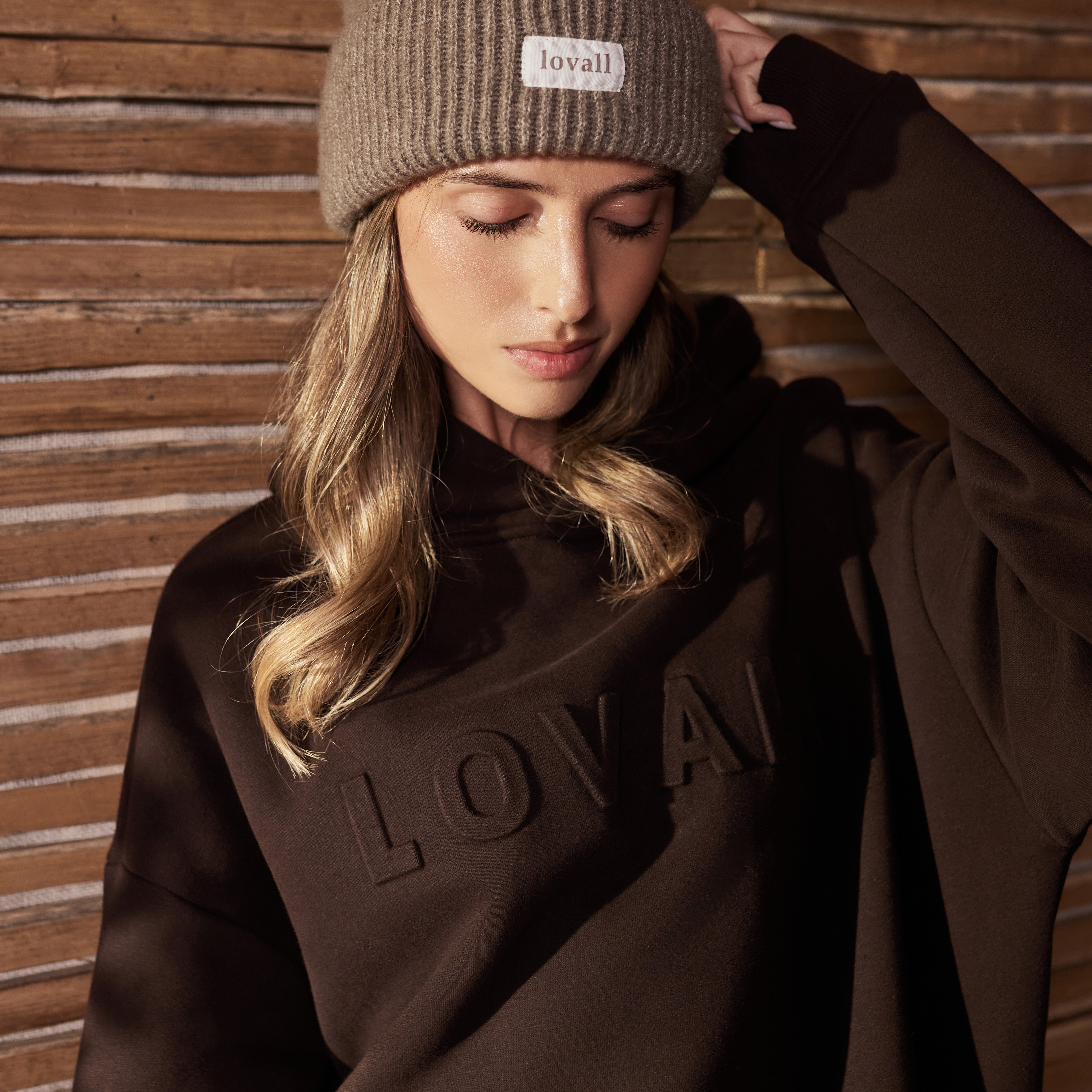 Sweat à capuche oversize épais - Marron expresso
