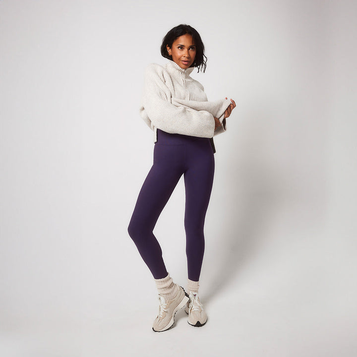 Legging taille haute hiver - Prune minuit