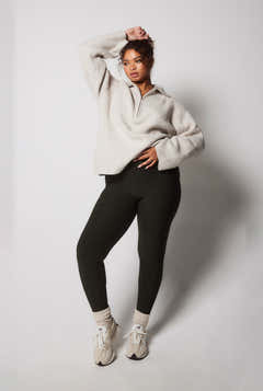 Legging taille haute d'hiver - Olive intense