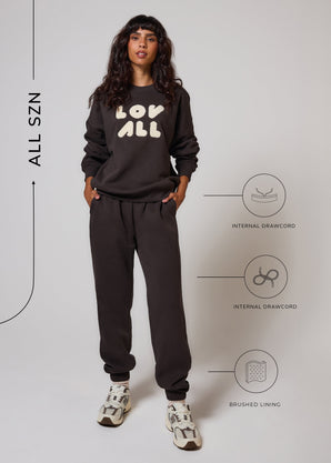 ALL SZN pantalon de jogging biologique à revers - Black Coffee