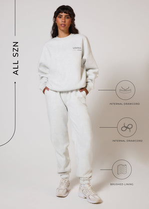 ALL SZN pantalon de jogging biologique à revers - Light Grey Marl