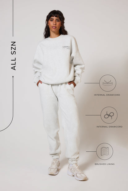 ALL SZN pantalon de jogging biologique à revers - Light Grey Marl