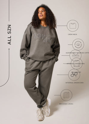 ALL SZN pantalon de jogging biologique à revers grande taille - Slate Green