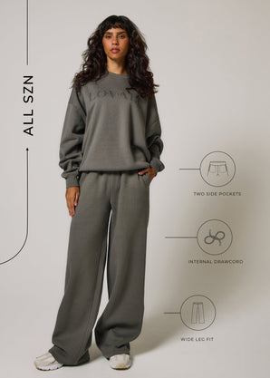 ALL SZN pantalon de jogging bio à jambes larges grande taille - Slate Green
