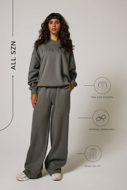 ALL SZN pantalon de jogging bio à jambes larges grande taille - Slate Green