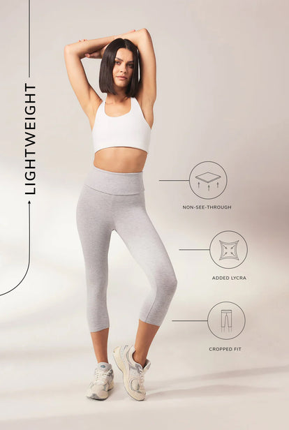 Legging léger court grande taille - Light Gris