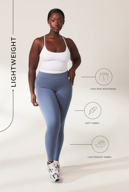 Legging léger taille haute grande taille Everyday - Steel Bleu