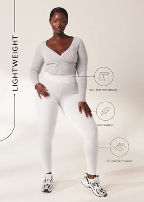 Legging léger taille haute grande taille Everyday - Blanc