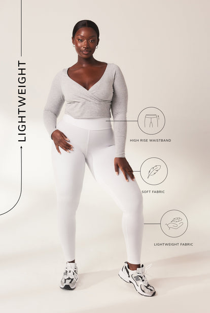 Legging léger taille haute grande taille Everyday - Blanc