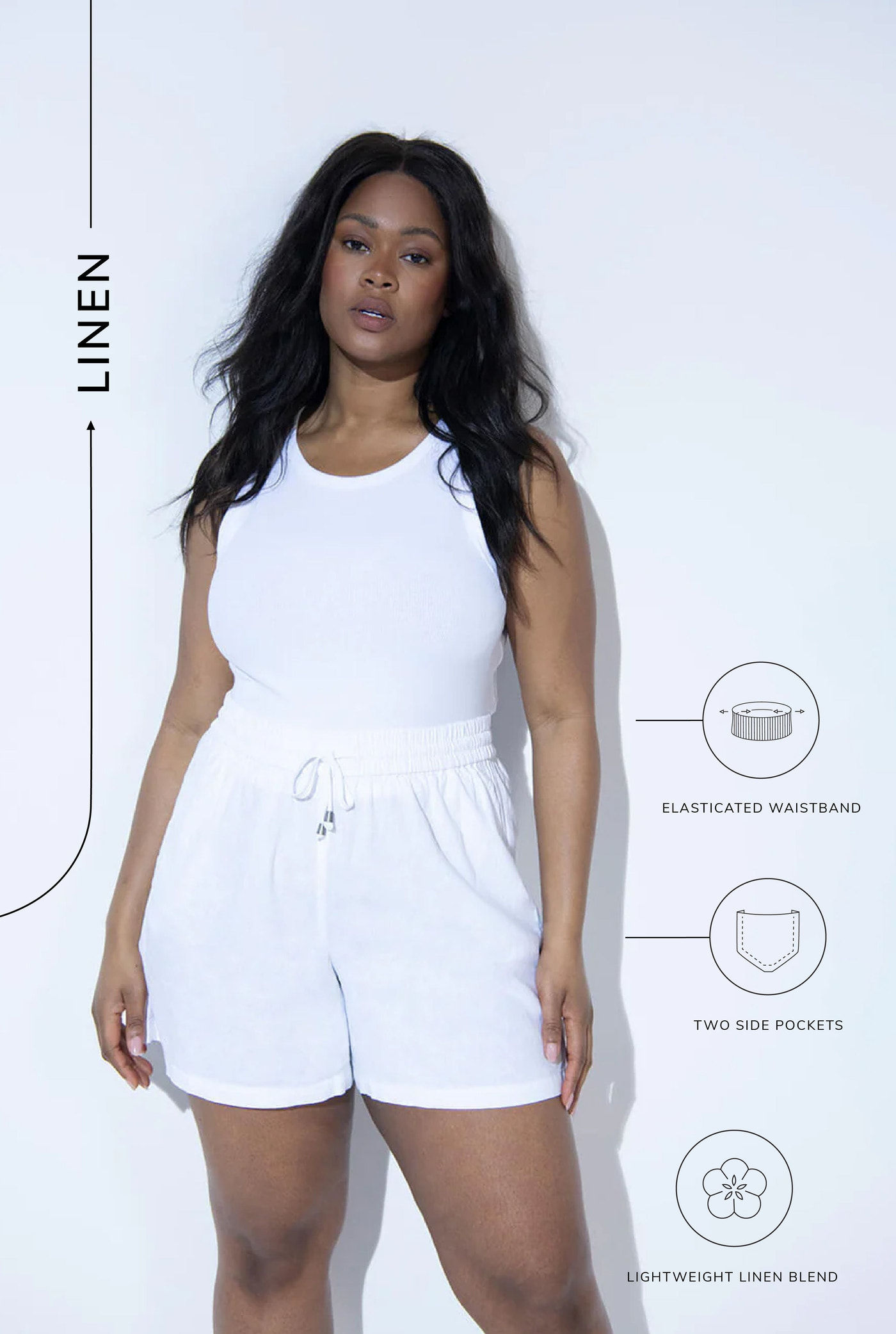 Short en lin Everyday - Blanc