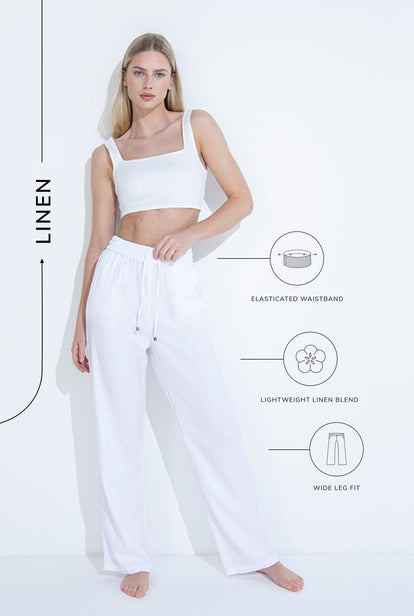 Pantalon en lin Everyday - Blanc