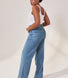 Curve Wide Leg Jeans - Mid Blue