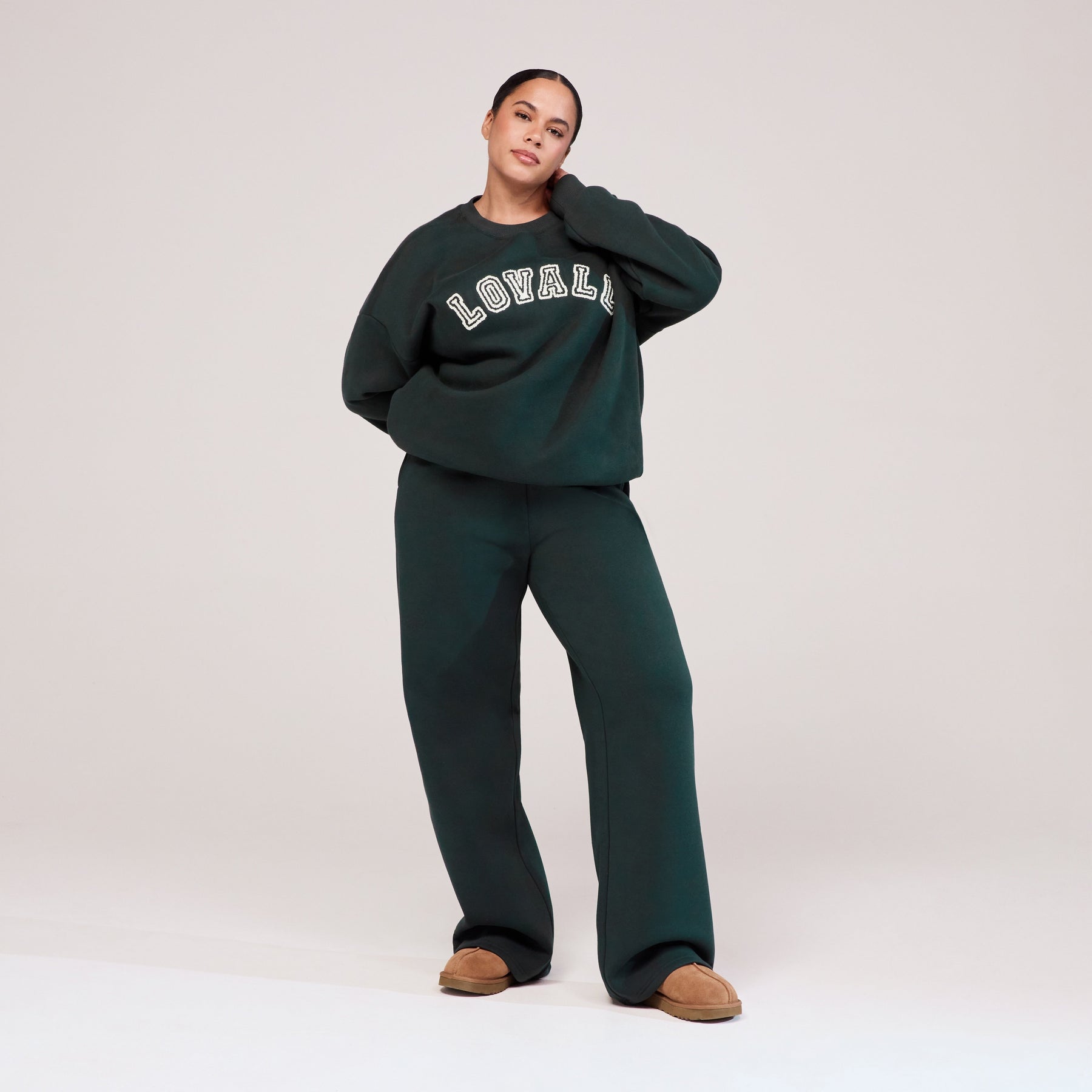 Curve Organic Wide Leg Jogger - Pine