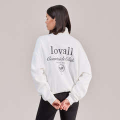 Veste zippée à col cheminée en coton biologique - Blanc cassé