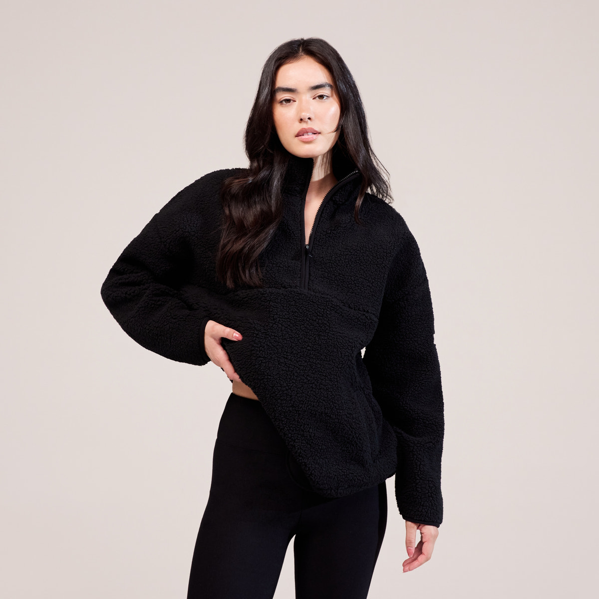 Polaire Borg 1/4 zip - Noir