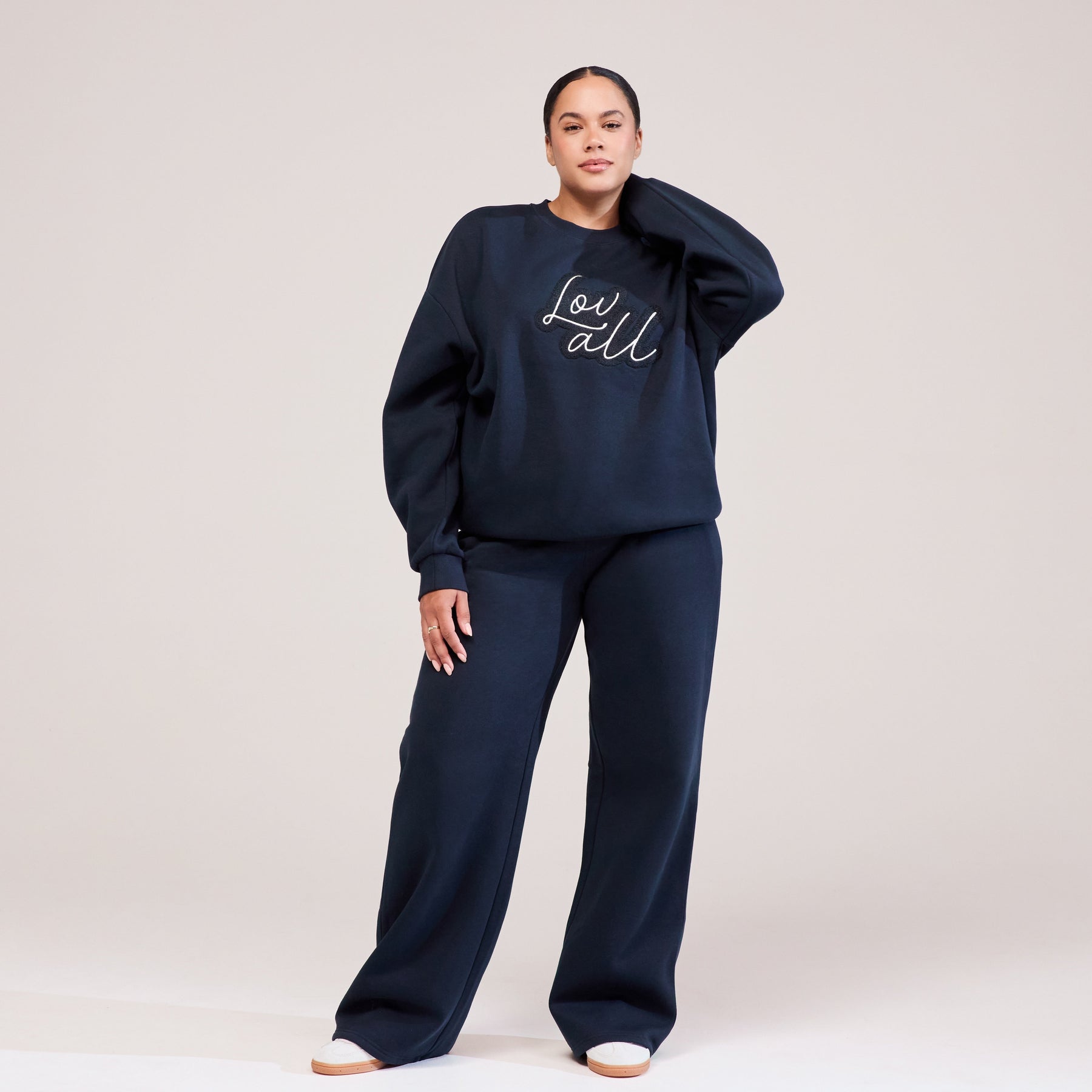 Curve Organic Wide Leg Jogger - Vintage Navy