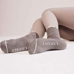 Chaussettes côtelées en maille lot de 2 - Beige/Moka