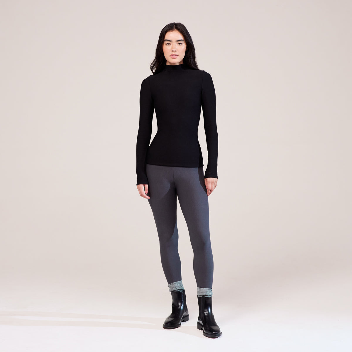 Legging taille haute d'hiver - Gris foncé