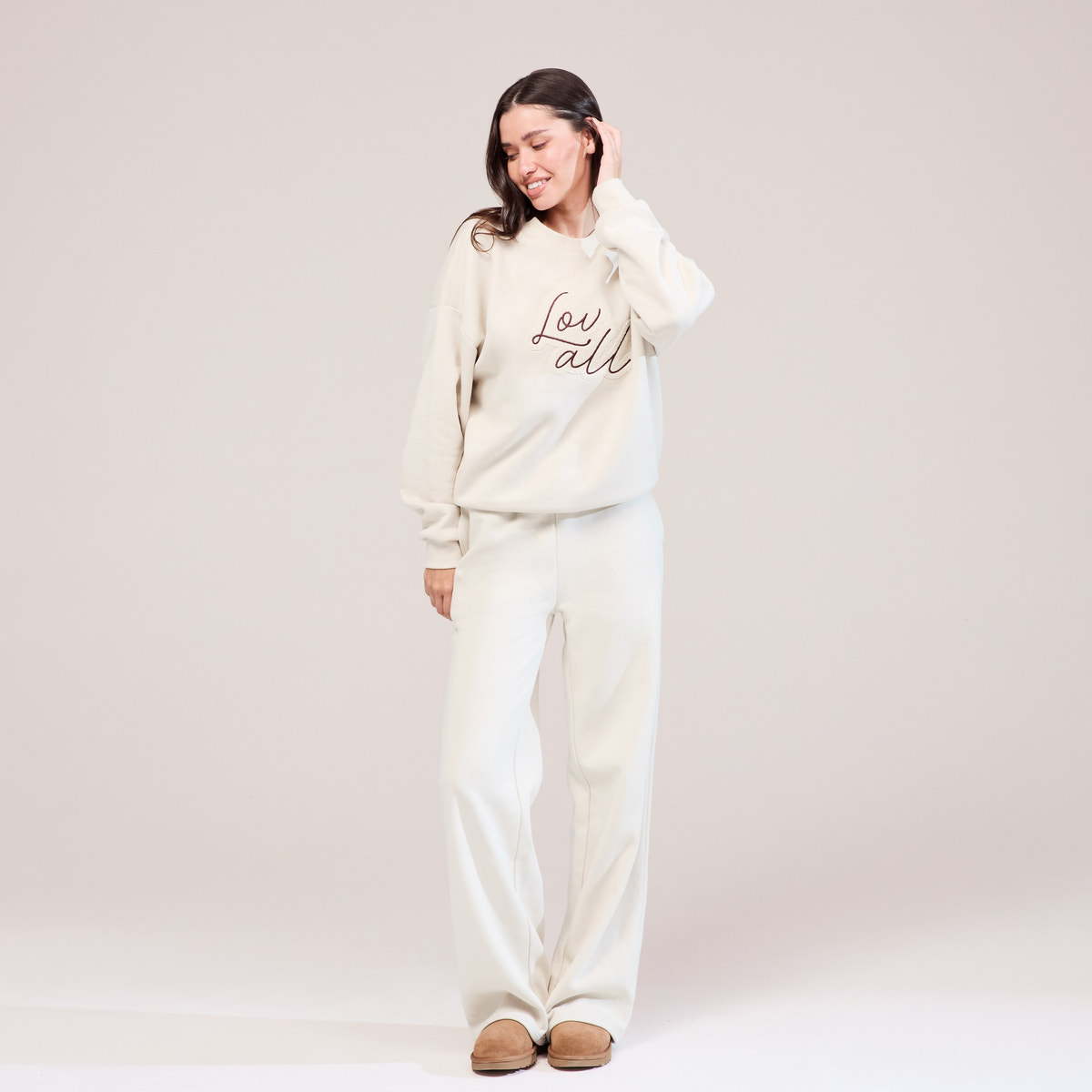 Sweat-shirt Oversize Bio Lovall Script - Écru