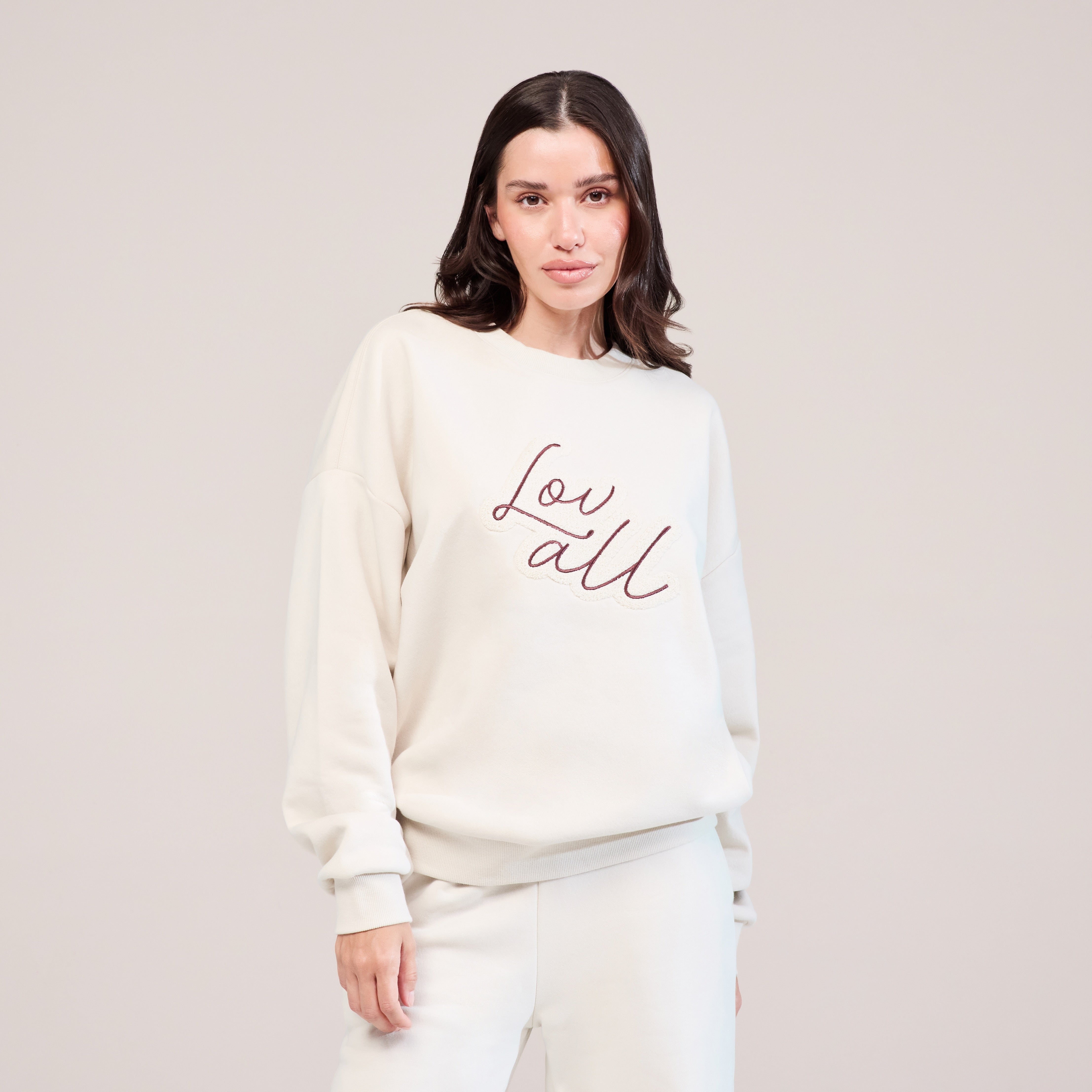 Sweat-shirt Oversize Bio Lovall Script - Écru