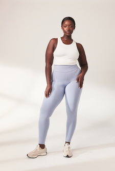 Curve Lightweight Everyday High Waisted Leggings - Powder Blue