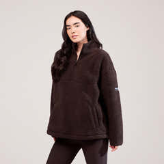 Polaire zippée Borg 1/4 - Marron Expresso