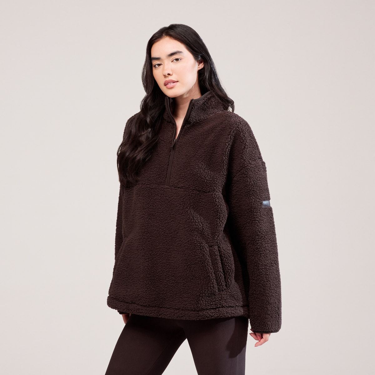 Polaire zippée Borg 1/4 - Marron Expresso