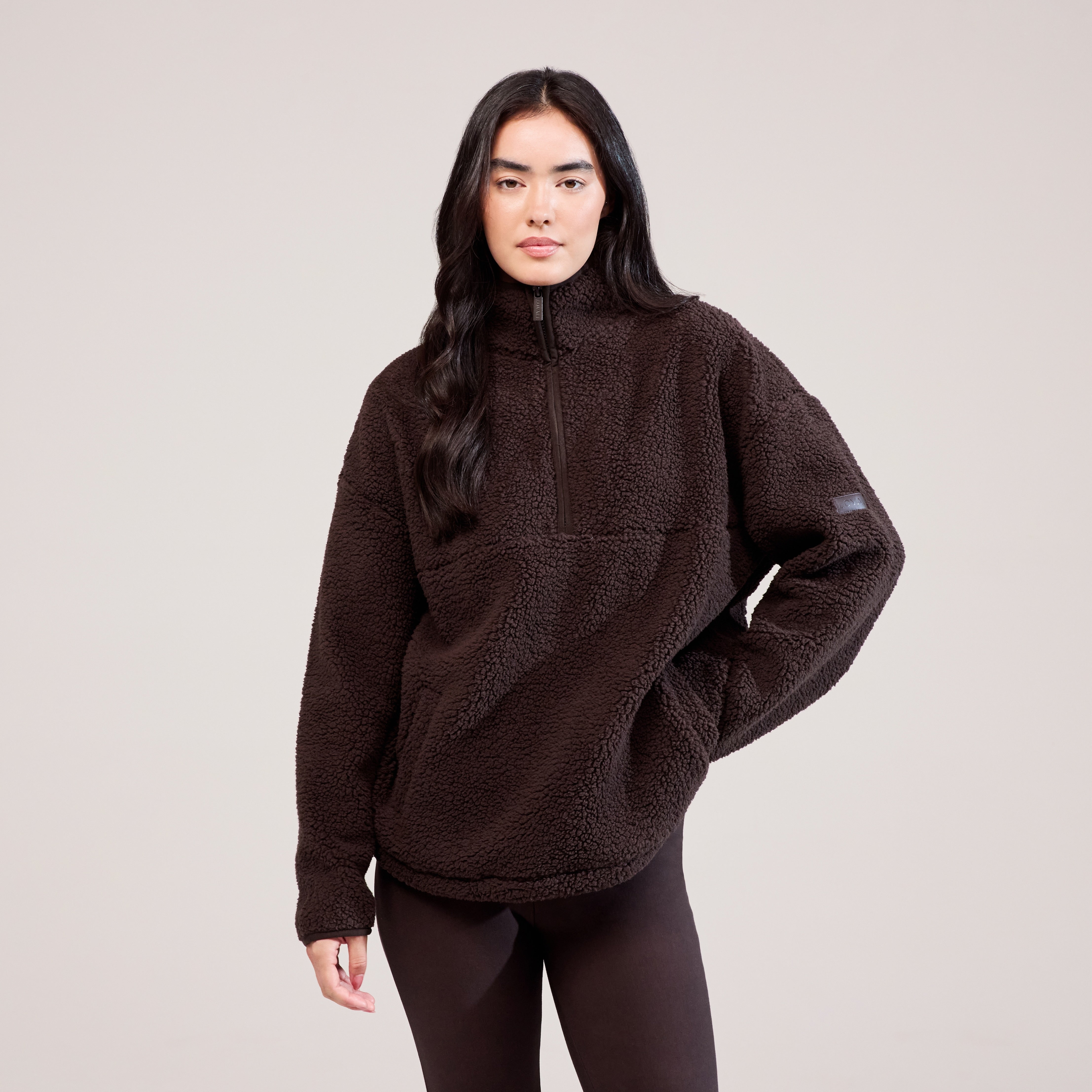 Polaire zippée Borg 1/4 - Marron Expresso
