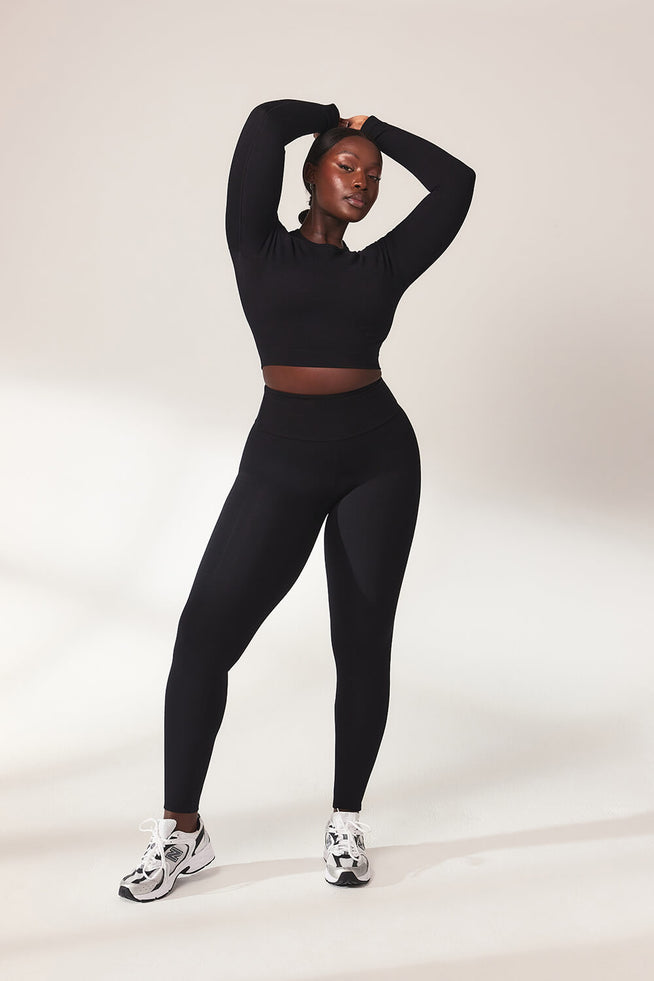 Legging léger taille haute grande taille Everyday - Noir