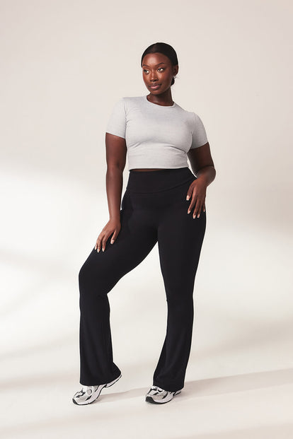 Legging léger flare grande taille - Noir