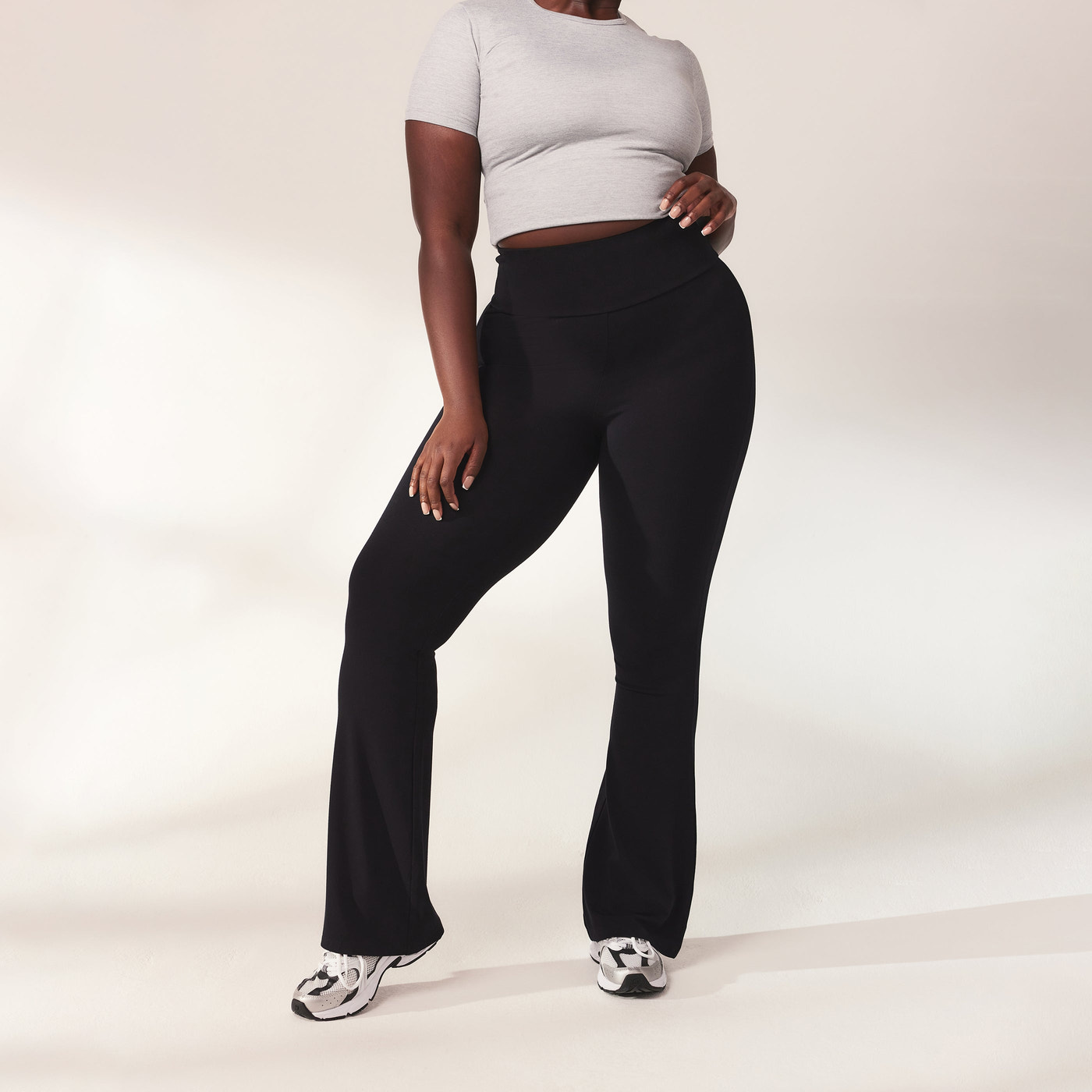 Legging léger flare grande taille - Noir
