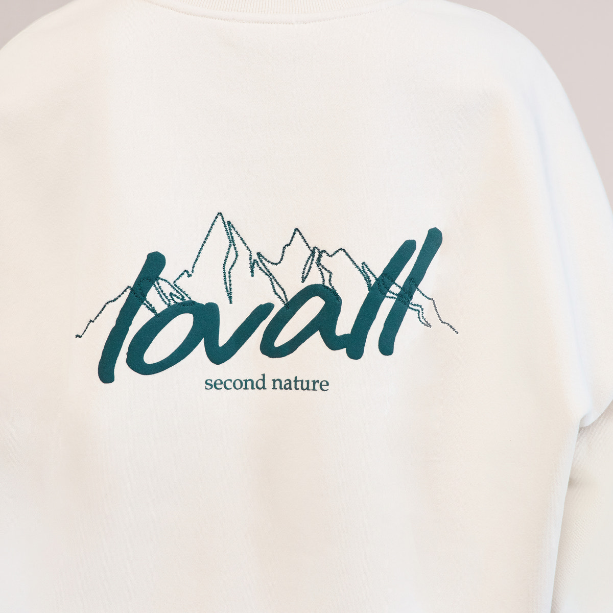 Sweat-shirt oversize organique Paysage - Écru