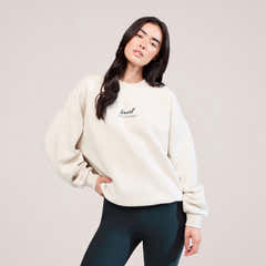 Sweat-shirt oversize organique Paysage - Écru