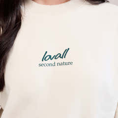 Sweat-shirt oversize organique Paysage - Écru