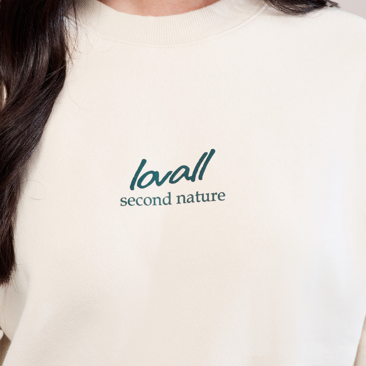 Sweat-shirt oversize organique Paysage - Écru