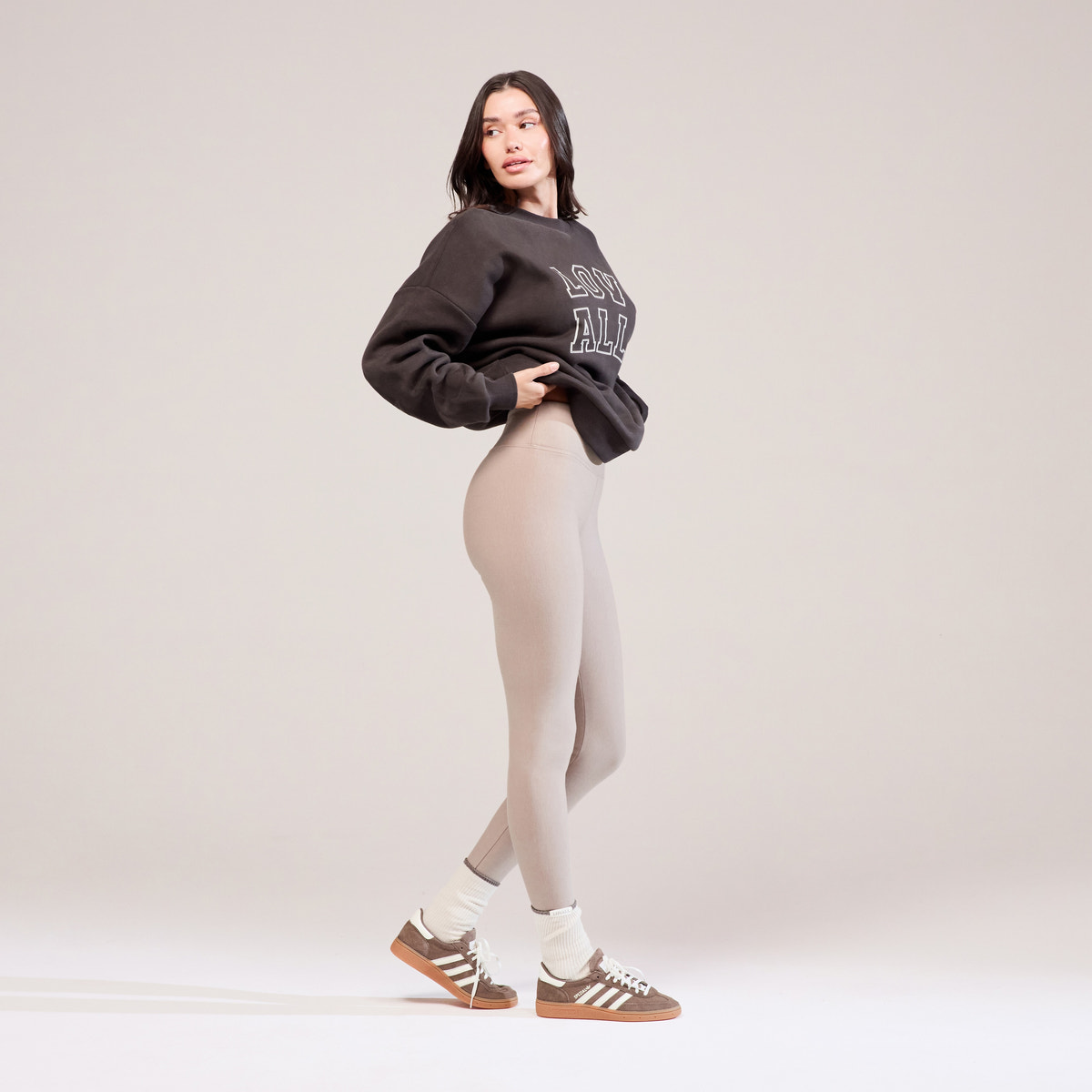 Legging taille haute d'hiver - couleur pierre
