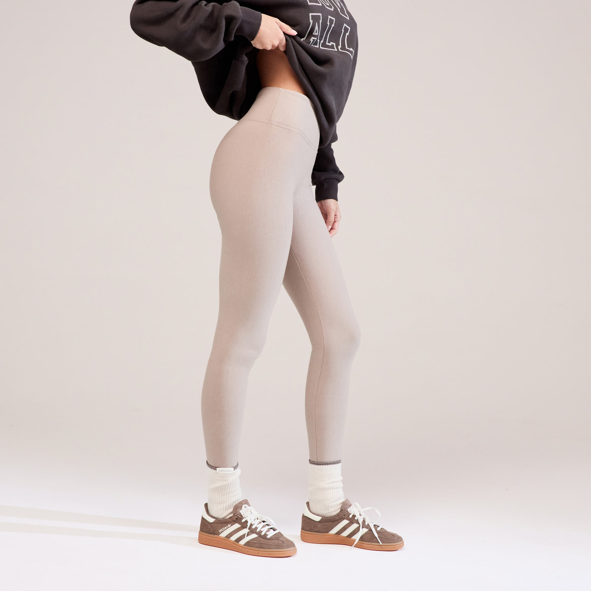 Legging taille haute d'hiver - couleur pierre