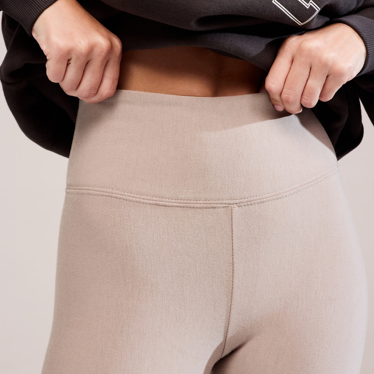 Legging taille haute d'hiver - couleur pierre