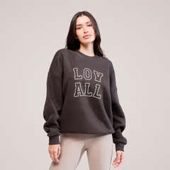 Sweat-shirt surdimensionné épais universitaire - Café noir