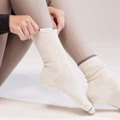 Chaussettes côtelées en maille lot de 2 - Beige/Moka