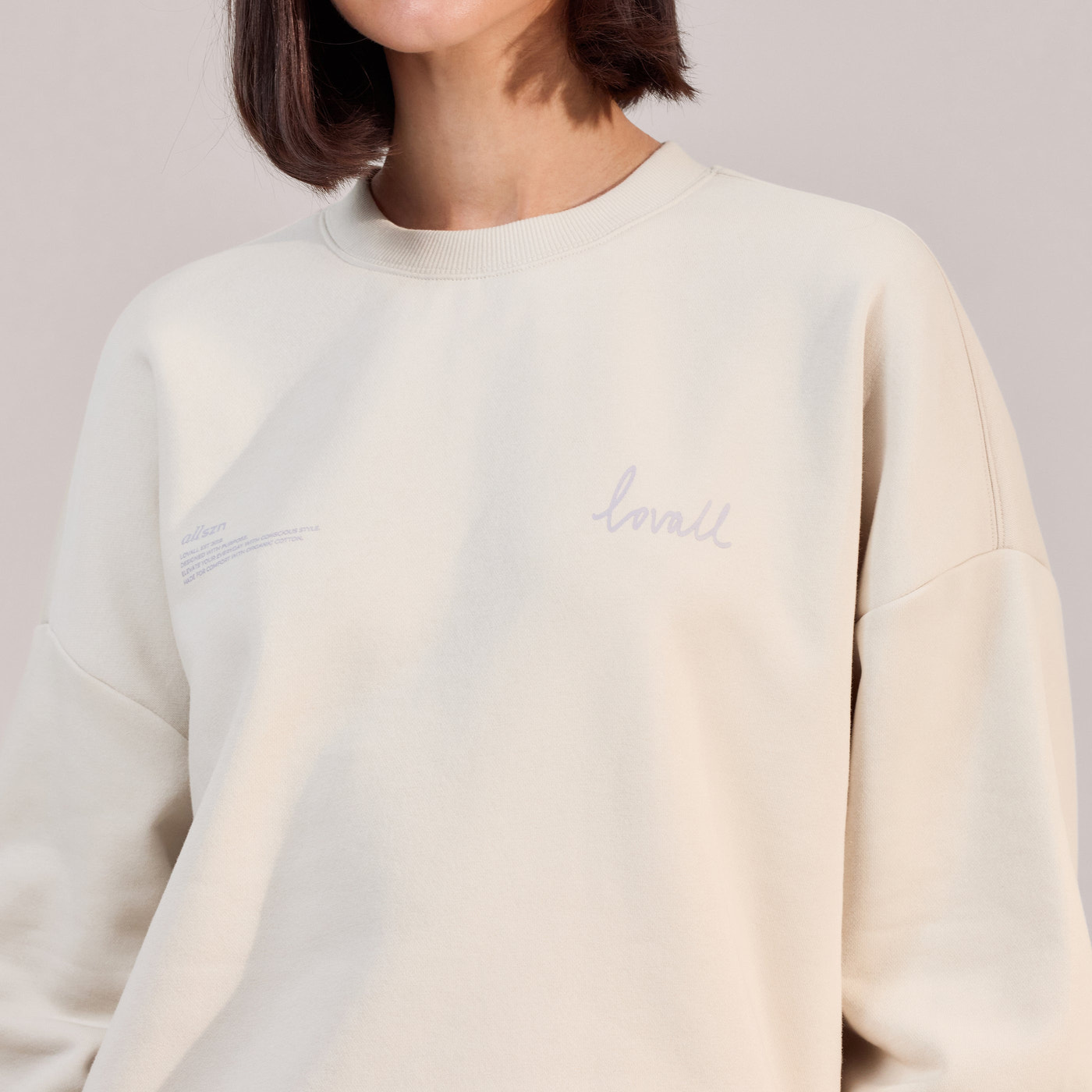 ALL SZN Organic Oversized Graphic Sweatshirt Euphoric - Ecru