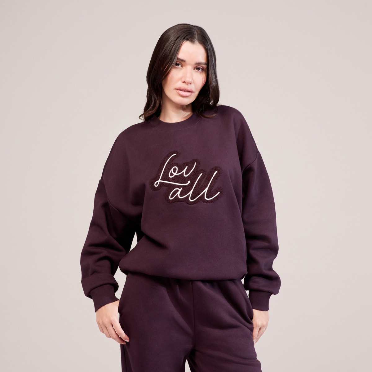 Sweat-shirt oversize lourd Campus - Mocha
