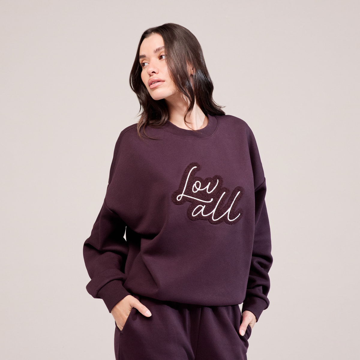 Sweat-shirt oversize lourd Campus - Mocha